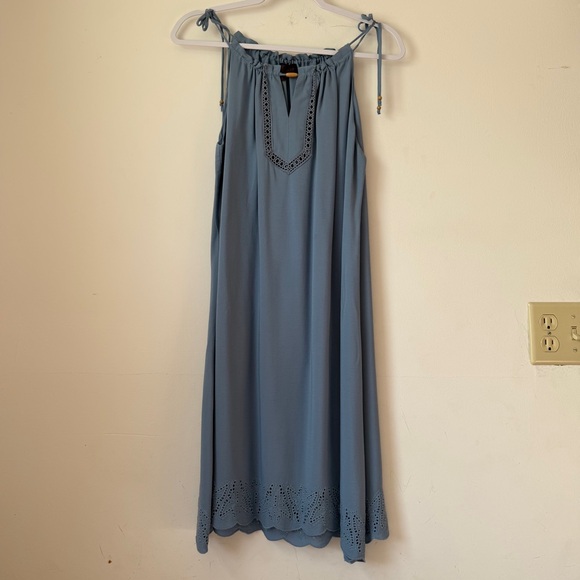 Hale Bob Large Light Blue Eyelet Detail Dress - Picture 2 of 10